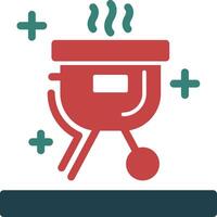 barbecue grill glyph twee kleuren icoon vector