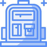 school- rugzak lijn gevulde blauw icoon vector