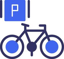fiets parkeren solide twee kleur icoon vector