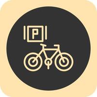 fiets parkeren lineair ronde icoon vector