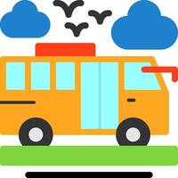 bus plat pictogram vector