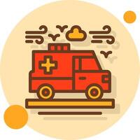 ambulance gevulde schaduw cirkel icoon vector