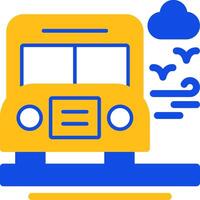 school- bus vlak twee kleur icoon vector