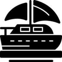 zeilboot glyph icoon vector