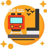 trein station staart kleur icoon vector