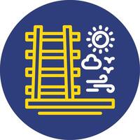 spoorweg sporen dubbel lijn cirkel icoon vector