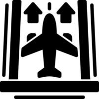 luchthaven landingsbaan glyph icoon vector