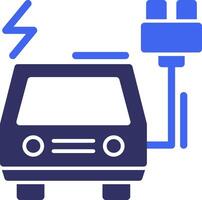 elektrisch voertuig opladen station solide twee kleur icoon vector