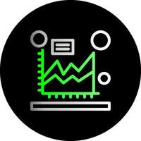 Oppervlakte tabel dubbel helling cirkel icoon vector