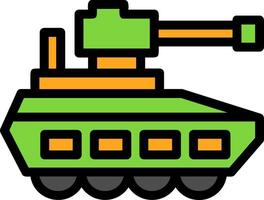 tank lijn gevulde icoon vector