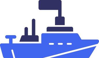 marine- schip solide twee kleur icoon vector