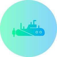 onderzeeër helling cirkel icoon vector