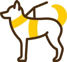 leger hond geel lieanr cirkel icoon vector