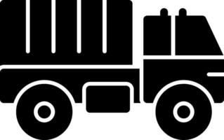 militaire vrachtwagen glyph icoon vector
