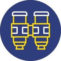 leger kijker dubbel lijn cirkel icoon vector