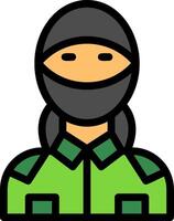 leger camo gezicht masker lijn gevulde icoon vector