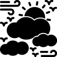 bewolkt glyph icoon vector