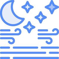 Doorzichtig nacht lijn gevulde blauw icoon vector
