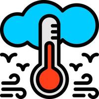 thermometer lijn gevulde icoon vector