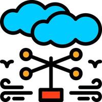 anemometer lijn gevulde icoon vector