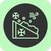 lawine lineair ronde icoon vector