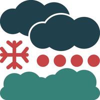 sneeuwjacht glyph twee kleur icoon vector