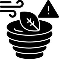 tornado waarschuwing glyph icoon vector