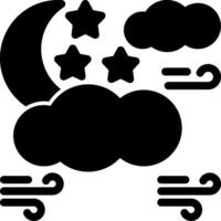 sterrennacht glyph icoon vector
