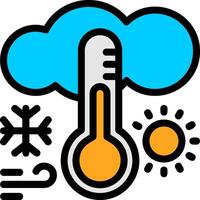 thermometer stijgende lijn lijn gevulde icoon vector