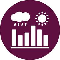 klimaat gegevens glyph cirkel icoon vector