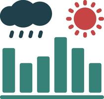 klimaat gegevens glyph twee kleur icoon vector