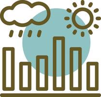 klimaat gegevens lineair cirkel icoon vector