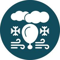 weer ballon glyph cirkel icoon vector