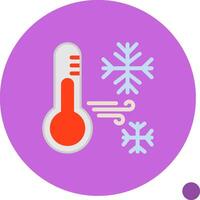 sneeuwvlok met thermometer vlak schaduw icoon vector