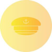 kapitein-s hoed helling cirkel icoon vector