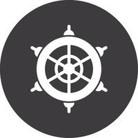 schepen wiel glyph cirkel icoon vector