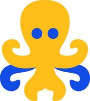 Octopus vlak twee kleur icoon vector