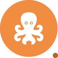 Octopus glyph schaduw icoon vector