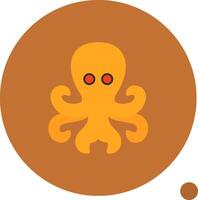 Octopus vlak schaduw icoon vector