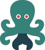 Octopus glyph twee kleur icoon vector