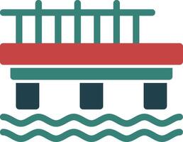 pier glyph twee kleur icoon vector