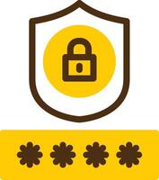 wachtwoord bescherming geel lieanr cirkel icoon vector