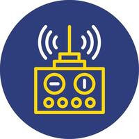 afgelegen controle dubbel lijn cirkel icoon vector