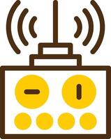 afgelegen controle geel lieanr cirkel icoon vector