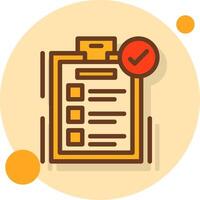 checklist gevulde schaduw cirkel icoon vector