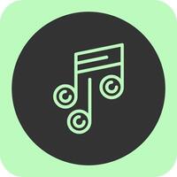 muziek- Notitie lineair ronde icoon vector