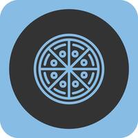pizza lineair ronde icoon vector