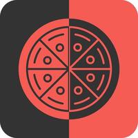 pizza rood omgekeerd icoon vector