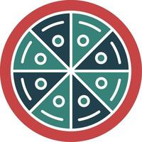 pizza glyph twee kleuren icoon vector