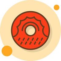 donut gevulde schaduw cirkel icoon vector